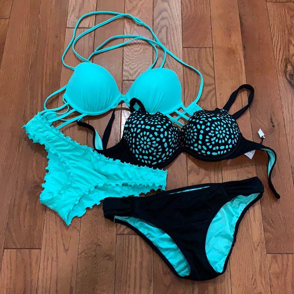 4 piece mix and match bathing suit set